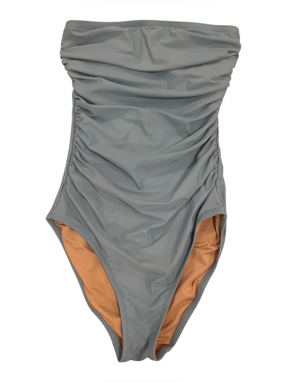 J. Crew Re-Imagined Ruched Strapless One-Piece Swimsuit Pale Blue Size 0